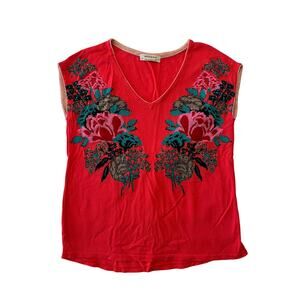 Anthropologie x Aldomartins Floral V-Neck Pullover top